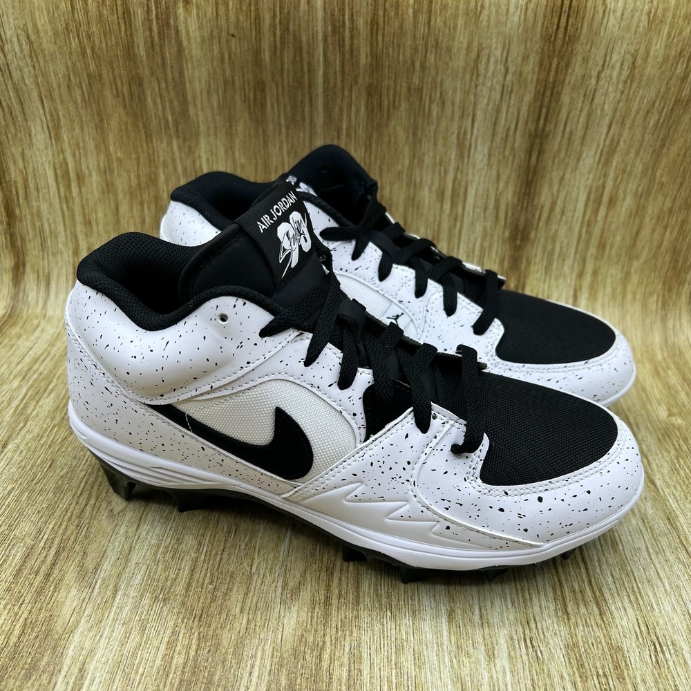Nike Air Jordan Stadium 90 Low TD Cleats Men's Size 9.5‎ White Black HQ0210-100